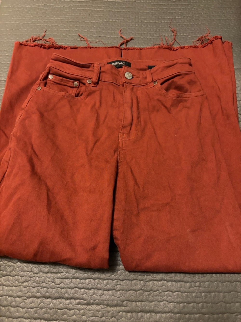 Buffalo David Bitton Rust Orange Leigh wide Leg Crop Pants